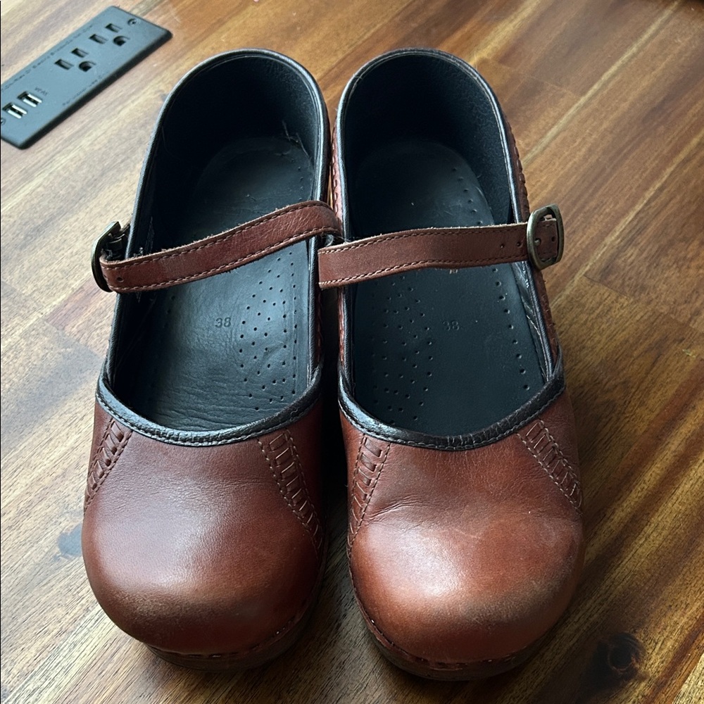 Dansko Brown Leather Mary Jane Shoes
